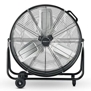 Imagem de NEXAIR - Ventilador industrial de tambor de metal de alta velocidade de 24 polegadas, ventilador de piso resistente de 3 velocidades, ventilador de inclinação de 360 graus para comercial, armazém,