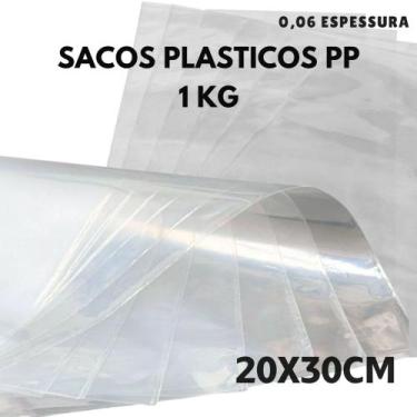 Imagem de Saco plástico cristal PP para doces, roupas, brilhante com 1kg - SEM M