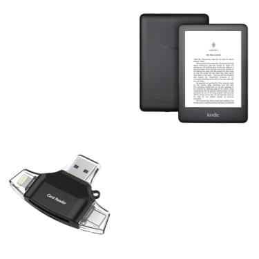 Imagem de BoxWave Dispositivo inteligente compatível com Amazon Kindle (10ª geração 2019) - leitor de cartão SD AllReader, leitor de cartão microSD SD Compact USB - Preto