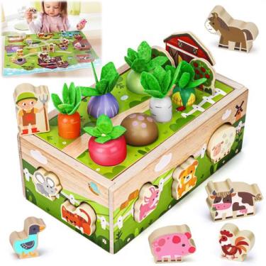 Imagem de Brinquedo Montessori Wooden Sensory para crianças de 1 a 2 anos com ac