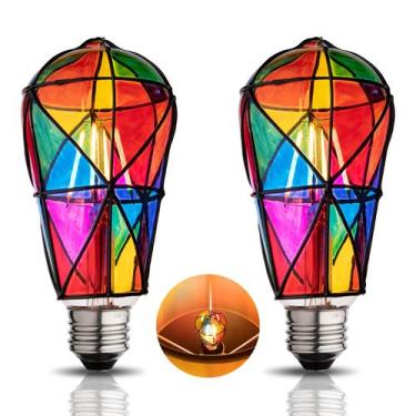 Imagem de Lâmpada decorativa CybaaLuxzus Stained Glass Rainbow 4W