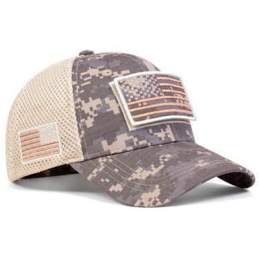 Imagem de Boné de Beisebol Unissex Ajustável com Bandeira Americana - Protetor S