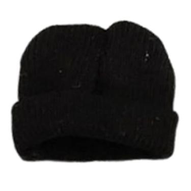Imagem de Amagogo Chapéu de Malha 1/12, Figura Feminina, Masculina, Traje, Acessórios de Moda Macios, Realista, Mini Gorro Desleixado , Preto
