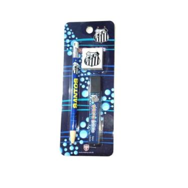 Imagem de Kit Lapiseira 2.0mm e cx 06 Grafites + 01 Borracha do Santos Oficial -