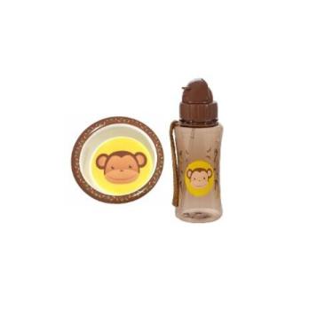 Imagem de Conjunto Refeição Tigela Melamina Garrafa Squeeze plástico Infantil  M