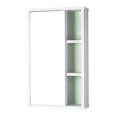 Imagem de Espelho para Banheiro com Armário Branco e Verde 69 x 42cm