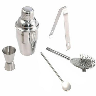 Imagem de Kit Bar Coqueteleira Caipirinha Aço Inox 550ml 5 Peças