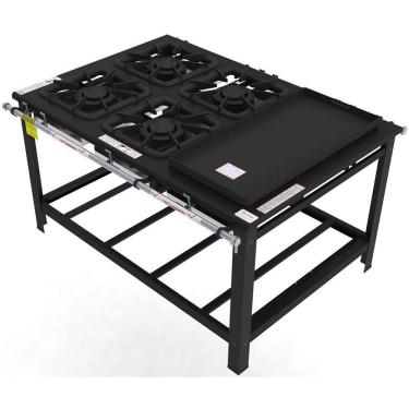 Imagem de Fogão Industrial Gastromaq 4 Bocas Duplas Com Chapa Linha Centro Fg404cdch