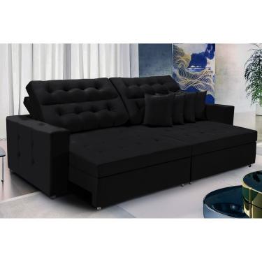 Imagem de Sofá Texas 2.30m Retrátil E Reclinável - Preto