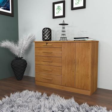 Imagem de Cômoda 5 Gavetas 2 Portas Istambul Tcil Móveis Cinamomo