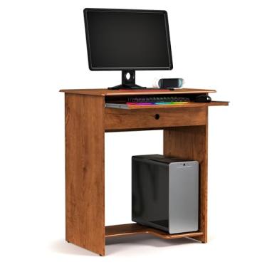 Imagem de Mesa para Computador Pratica com Gaveta, Suporte Retrátil para Teclado, Base para CPU (FREIJÓ)