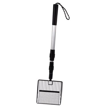 Imagem de Ｂｅｓｇａ Pá de metal para de fezes de galinha, pá portátil resistente ajustável de 22,44 a 41,73 polegadas, resistente e extensível para galinheiro, Black Scooper