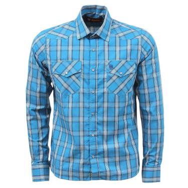 Imagem de Camisa Masculina Manga Longa Azul Cowboy Winner 37683