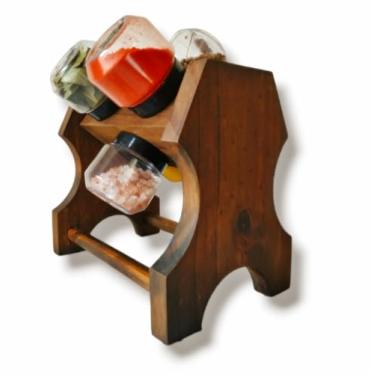 Imagem de Porta Tempero de Madeira 6 Potes