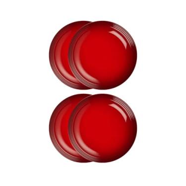 Imagem de Jogo de 2 Pratos Fundos de Cerâmica 22 cm Vermelho