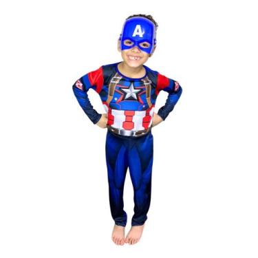 Imagem de Fantasia Infantil Longa Capitão America Enchimento E Máscara - Alicia 