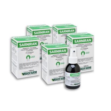 Imagem de Kit 5 Sarniran 100ml Sarnicida Carrapaticida Bovinos Biofarm