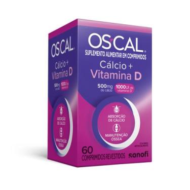 Imagem de OS-CAL Cálcio 500mg + Vitamina D 1000UI com 60 Comprimidos Revestidos