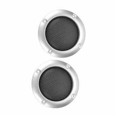Imagem de AUNMAS Aço do Alto -falante do Carro Decorativo, Cobertura Protetora de 2 Polegadas, Aparência Elegante, Qualidade Prolongada, Decoração para Arquivos de áudio (Prata)