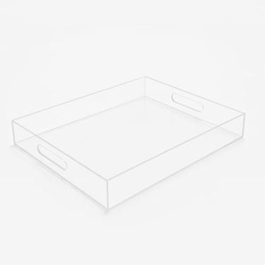 Imagem de Bandeja Lisa Acrílica Transparente Com 40 X 30 X 5 Cm Acrílico 3mm (2)