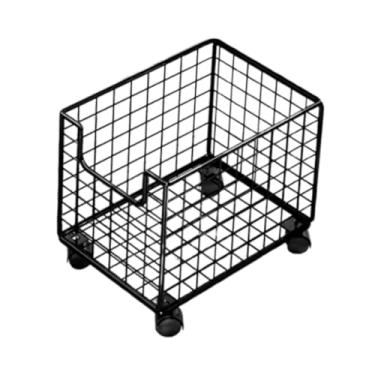 Imagem de Fenteer Carrinho de Mesa com Rodinhas, Prateleira, Organizador de Utilidades, Arquivo Móvel, Armário Compacto para Mesa, Preto