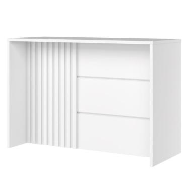 Imagem de Bancada Ilha Gourmet Ripada Americana Branco - Móveis Henn Branco