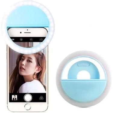 Imagem de Luz Selfie Ring Light Clipe Anel Led Flash Celular Novidade Cor:Azul