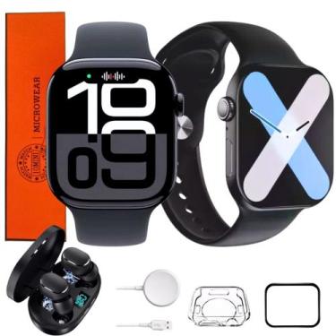 Imagem de Smartwatch Smart W10 Mini Relógio Inteligente 42mm Amoled Com Fone Blu