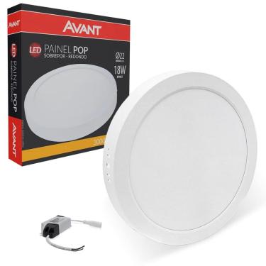 Imagem de Painel Plafon Led 18W Sobrepor Redondo 3000K Quente Amarela