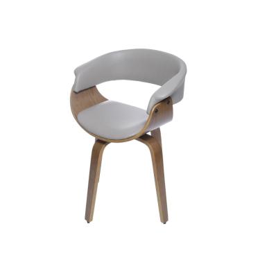 Imagem de Cadeira Giratoria com Braço Betina Elba PU Fendi Base Madeira