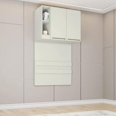 Imagem de Ponte Modulada 104cm Solteiro 2 Portas Cabeceira Seletto Henn - Areia 