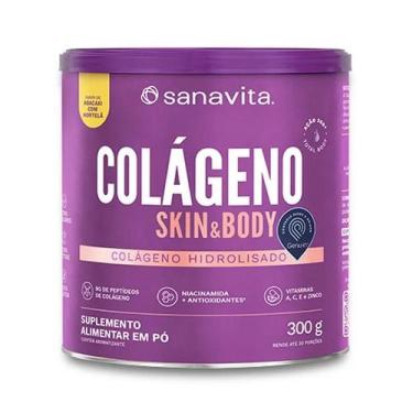 Imagem de Colágeno Skin e Body Sabor Abacaxi com Hortelã 300g Sanavita