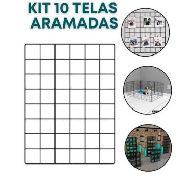 Imagem de Kit 10 Telas Aramada 30x40cm Exposição de Produtos Organização Loja Qu