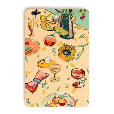 Imagem de Society6 Tábua de corte de bambu - Decoração de cozinha por Sandra Poliakov - Tábuas de corte exclusivas para cozinha, 40,6 cm x 26,7 cm x 1,3 cm, coquetéis no jardim