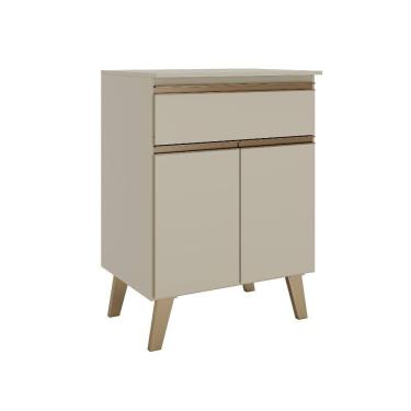 Imagem de Balcão 600 Atlanta Carraro Amêndoa 2 Portas 1 Gaveta