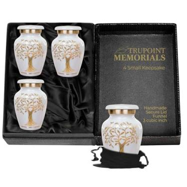 Imagem de Trupoint Memorials Urnas de Cremação para Cinzas Humanas- Urnas Decorativas, Urnas para Cinzas Humanas Femininas e Masculinas, Urnas para Cinzas Adultas Femininas, Urnas Funerárias (Pequeno, Branco)