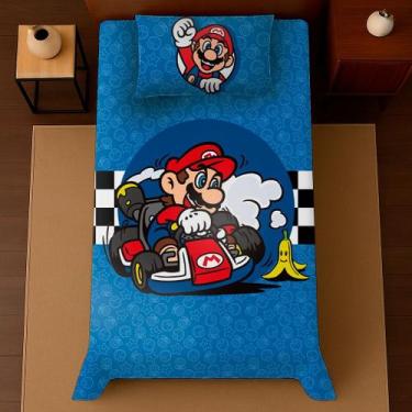 Imagem de Cobre leito solteiro 2 peças personagens malha macio roupa de cama - G