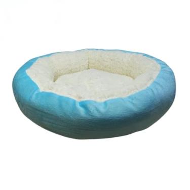 Imagem de Caminha Pet Redonda Cachorro e Gato Cama Confortável Sherpa Inverno Pelo de Carneiro Pets Quente (Azul Bebê)