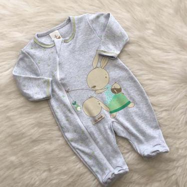 Imagem de Macacão Algodão Bebê Maternidade Coelhinho Pescador