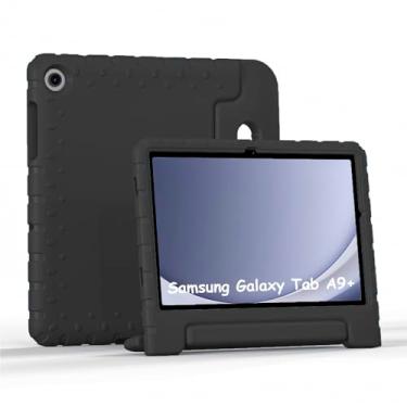 Imagem de Merocab Capa para Samsung Galaxy Tab A9+/A9 Plus 2023 de 11 polegadas (modelo SM-X210/X215/SM-X216B), capa infantil leve à prova de choque para tablet A9 Plus de 11 polegadas (preto)