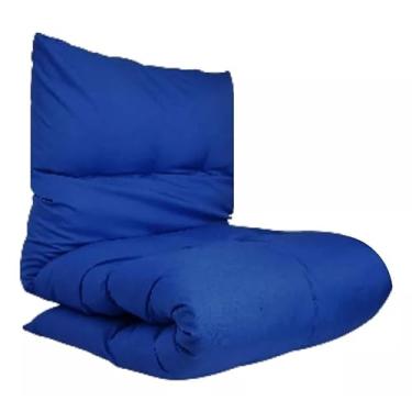 Imagem de Almofada Futon Espreguiçadeira Colchonete Solteiro 60X170cm(Azul-royal)