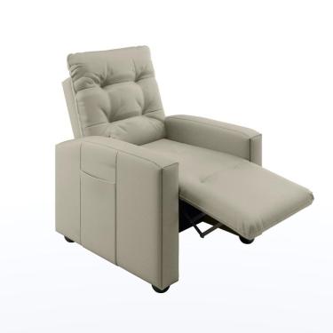 Imagem de Poltrona Reclinável Elétrica Titano Revestimento Sintético Bege