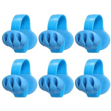 Imagem de PATIKIL Clipes de cabo, 6 peças organizador de cabos de mesa para cabos, carregador de telefone, cabos USB, mesa de cabeceira, casa, escritório, carro, azul