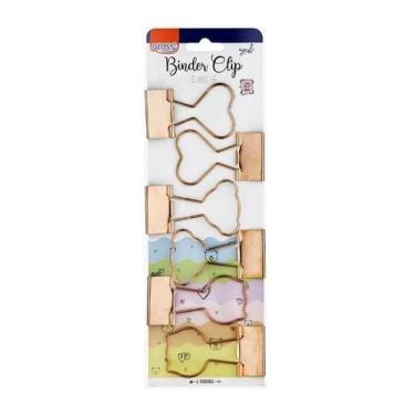 Imagem de CLIPS PARA PAPEL BINDER 25mm BLISTER COM 6 UNIDADES - BRW