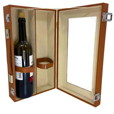 Imagem de Caixa Maleta Para 2 Garrafas De Vinho 36 X 21 X 9 Cm - 734-004