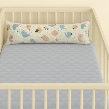Imagem de Travesseiro Xuxão Infantil para Bebê Estampado- Unissex Menina e Menino – Para Berço, Cama e Viagems para Bebês e Crianças (Passarinho, Bebê 80 CM X 18 CM)