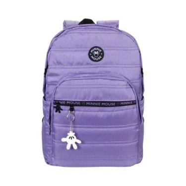 Imagem de Mochila De Costa Minnie Mouse Lilás Com Matelassê Xeryus