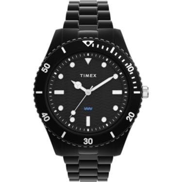 Imagem de Timex Relógio analógico masculino de quartzo com uma pulseira de plástico legado, preto, TW2Y04500-AMZUK