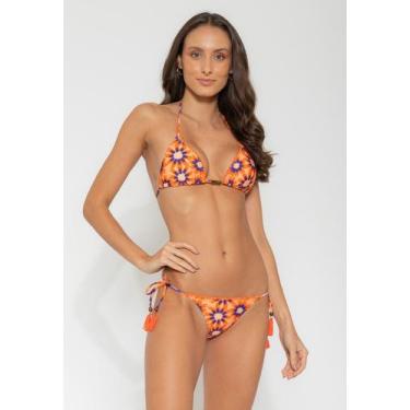 Imagem de Biquíni Feminino Cortininha De Amarrar Estampado - Penelópe Joy, Laran