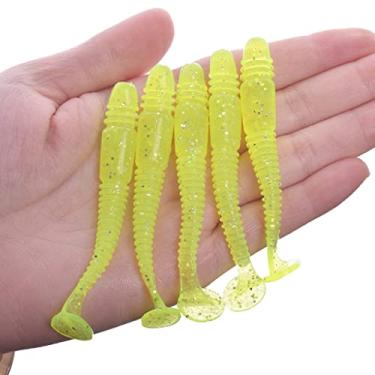 Imagem de ZZTWER 5 peças de anel de impacto balanço isca de pesca macia 75 mm 3,2 g isca de natação jigging wobblers camarão cheiro sal artificial iscas de silicone